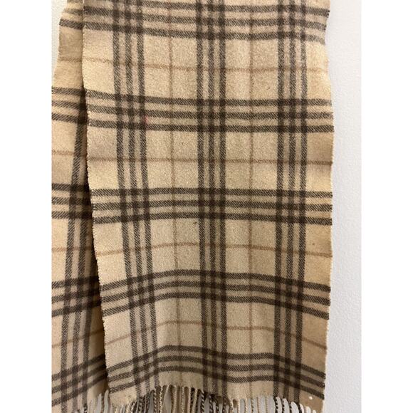 Burberry Vintage Scarf Classic Nova Check Pearl white Cream Lambswool Unisex - Picture 8 of 13